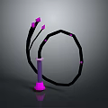 Futuristic Ring Shaped Weapon With Black Purple Design And Pink Accents