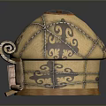 Traditional Yurt with Decorative Patterns Rolled Door Curtain and Circular Top in Scenic Landscape