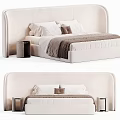 Modern Double Beds With Brown And White Upholstered Headboards White Pillows And Gray Blankets