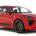 Red Porsche Macan SUV With Sporty Design 3d model