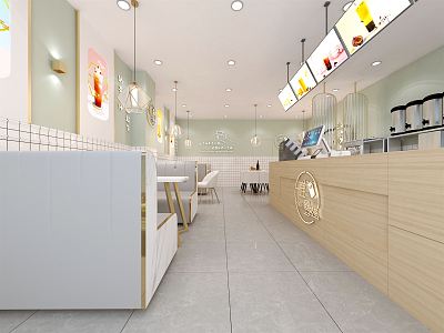 Modern Milk Tea Shop 3d model