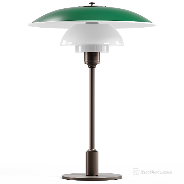 Sleek Modern Table Lamp With White Lampshade And Brushed Metal Pole Design For Home 3d model 