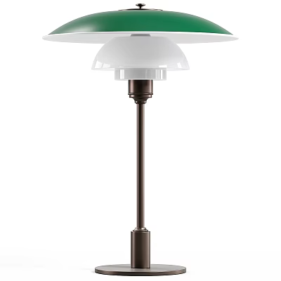 Sleek Modern Table Lamp With White Lampshade And Brushed Metal Pole Design For Home 3d model