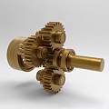 Golden Industrial Equipment Gear Set With Multiple Intermeshing Gears Shaft And Connectors