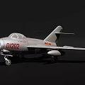 Silver Fighter Jet Model Featuring Red Emblems and Number 01202 Detailed Design 3d model