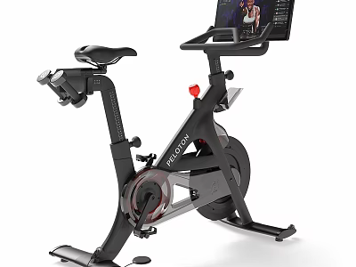 Black PELOTON Exercise Bike With Display Screen For Fitness Classes 3d model