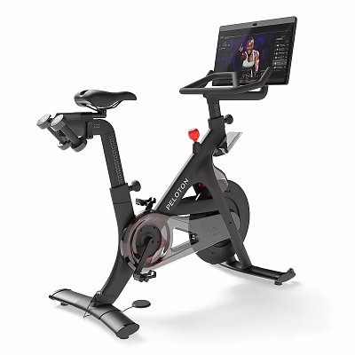 Black PELOTON Exercise Bike With Display Screen For Fitness Classes 3d model