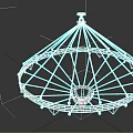 Modern Geometric Metal Chandelier With Radial Open Frame And Decorative Details