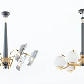 Stylish Modern Chandeliers With Spherical Glass Shades And Metal Frames
