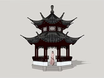 Chinese style pavilion classical pavilion 3d model