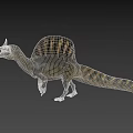 Sail Backed Dinosaur 3D Model With Long Snout And Open Mouth