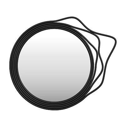 Round Mirror With Modern Black Stylish Frame For Home Decor 3d model