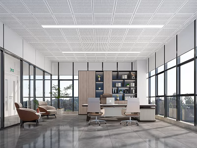 Modern Office Manager Room 3d model