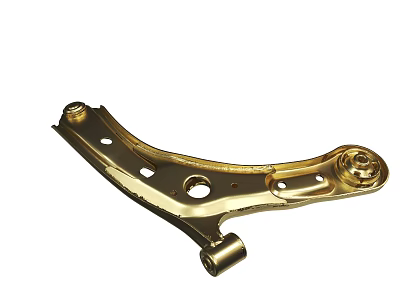 Golden Automotive Control Arm Component With Metal Surface And Suspension Parts 3d model