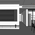 Minimalist Restaurant Sofa Coffee Table Dining Table and Chair Combination Ornaments 3d model