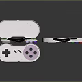Retro Electronic Gaming Controllers With Exposed Circuit Board And White Green Purple Design
