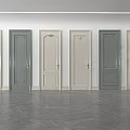 Stylish Swing Doors With Diverse Colors Decorative Patterns And Gold Handles