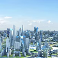 Aerial Planning of Modern Urban City With Skyscrapers and Architectural Design