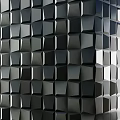 Modern Three Dimensional Geometric Components Arranged for Wall Decoration with Various Black Gray Shades 3d model