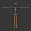 Professional Measuring Equipment With Yellow Tripod Legs Blue Top And Horizontal Bars