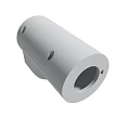White Cylindrical Industrial Mechanical Component With Holes And Base Design