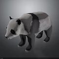 Realistic 3D Panda Model With Black And White Fur Standing Pose 3d model