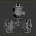 Mechanical Multi Legged Combat Weapon With Robotic Structure And Mounted Cannon And Gun 3d model