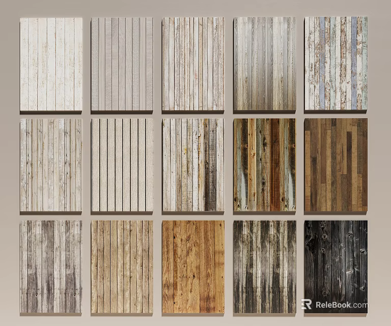 Various Wooden Flooring Samples Displaying Different Colors Styles and Textures 3d model