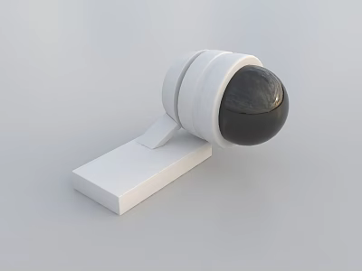 White Spherical Projection Monitoring Camera With Mounted Base For Security Surveillance 3d model