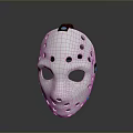 Hockey Style Shiny Silver Perforated Mask With Black Adjustable Strap For Home Use