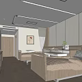 Hospital Outpatient Clinic Modern Ward With Medical Beds Simple Furniture And Lighting