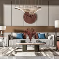 New Chinese Sofa Coffee Table Combination 3d model
