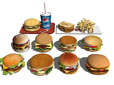 Modern Hamburger Burger model