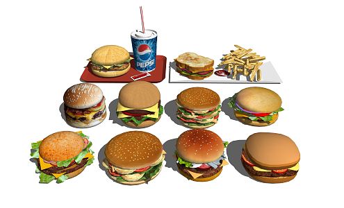 Modern Hamburger Burger 3d model