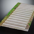 Slate Stone Steps Path With Lush Green Grass Edges And Natural Paving Design