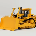 Yellow CAT Tracked Bulldozer With Operator Cab And Front Blade 3d model
