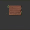 Red Wooden Piano With Black Keys Green Plants And Small Object