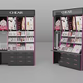 CHEAR Cosmetics Display Shelves Black With Pink Accents And Drawers For Retail