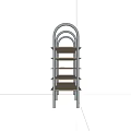 Sturdy Metal Frame Open Shelf Unit With Four Tier Wooden Shelves For Home Storage