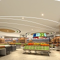 modern supermarket supermarket fruit area 3d model