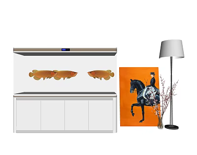 Modern fish tank 3d model