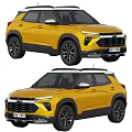 Yellow Chevrolet SUV Modern Exterior Design Shown In Front And Side Views