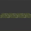 Green Moss Covered Curved Stone Wall With Irregular Stones Arrangement And Reflection