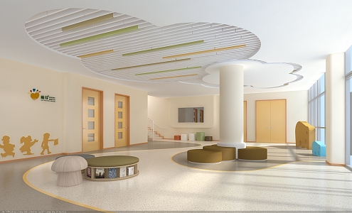 Modern Kindergarten Hall Foyer 3d model