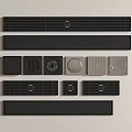 Various Black Ventilation Grilles Covers And Panels With Different Designs 3d model