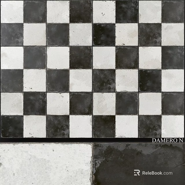 Classic Black And White Checkerboard Floor Tiles With Timeless Pattern Design 3d model 