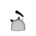 Stainless Steel Kettle With Black Handle As Modern Daily Use Household Appliance