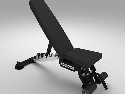 Black Adjustable Weight Bench With Secure Locking System For Home Gym Workouts 3d model