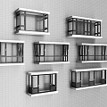 Bay window, casement window, sliding window, balcony window, aluminum alloy window 3d model