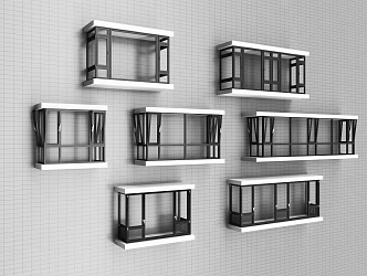 Bay window, casement window, sliding window, balcony window, aluminum alloy window 3d model